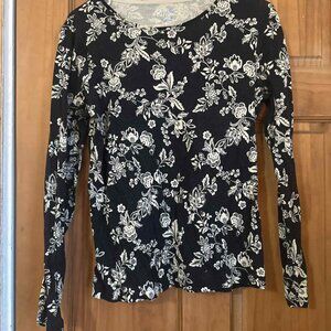 Croft & Barrow Long Sleeve Floral Tee - Size Small
